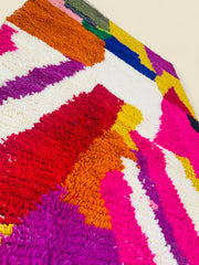 Close-up of Fadhma Moroccan Berber Rug showing handwoven wool texture