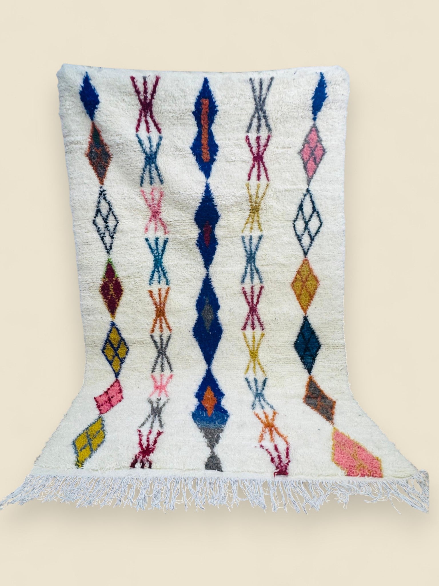 Massinissa Moroccan rug with traditional geometric handwoven symbols