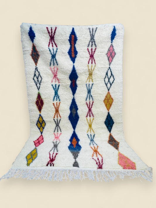 Massinissa Moroccan rug with traditional geometric handwoven symbols