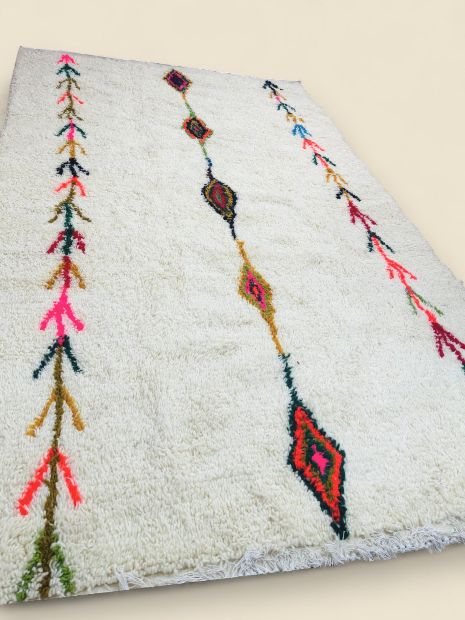Moroccan Berber rug Tafouya design displayed flat on floor