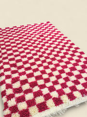 Large Tamilla Moroccan checkered rug displayed in a bright room