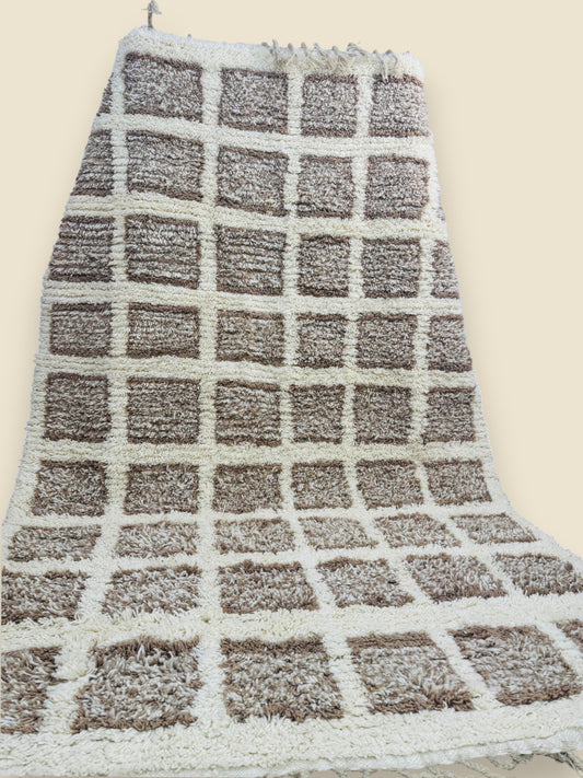 Full view of handmade Tilila Moroccan Berber wool rug