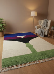 Tissam Berber wool rug in cozy interior with armchair and lamp