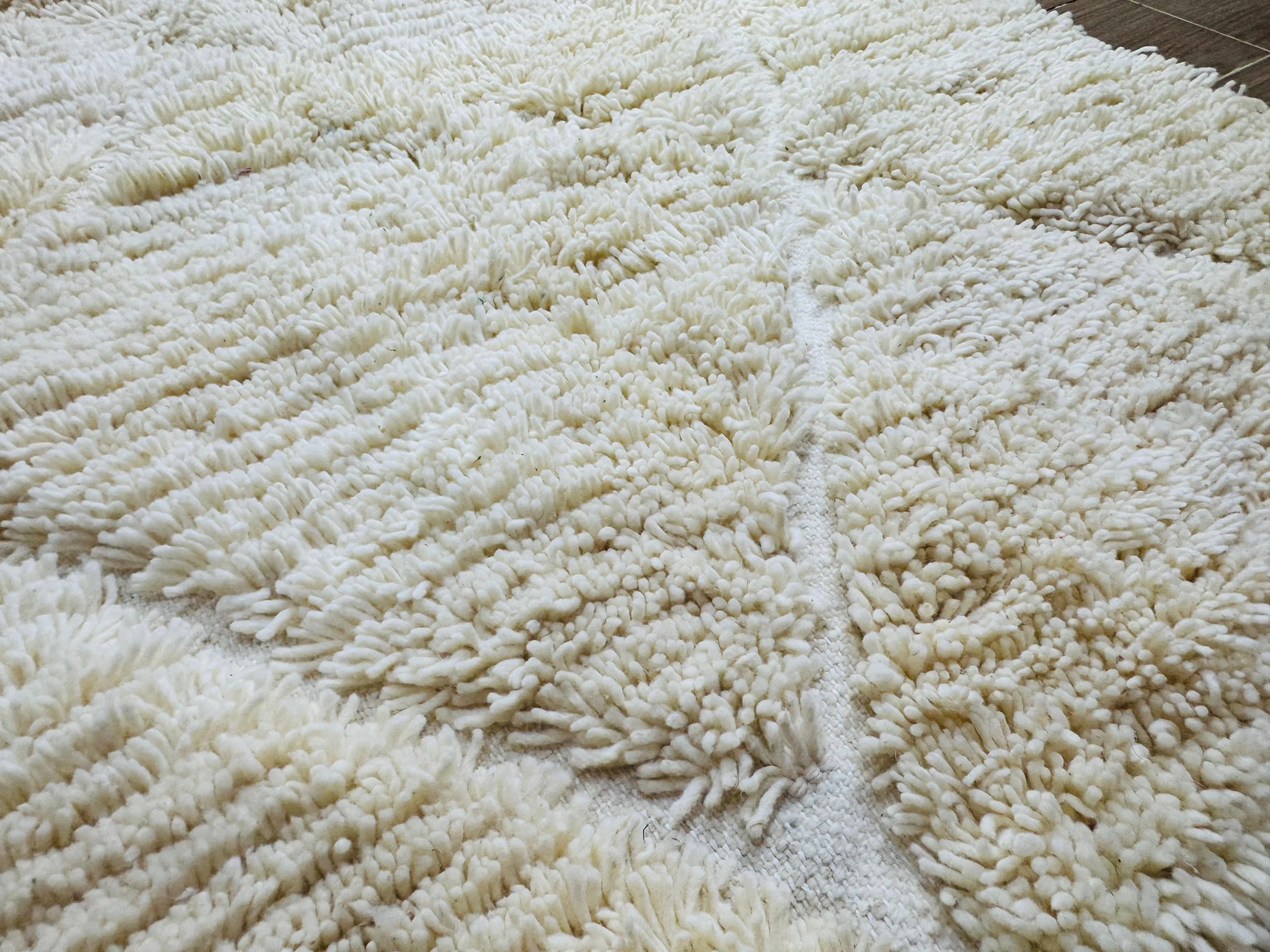 close up photo shows the details of the wool carpet