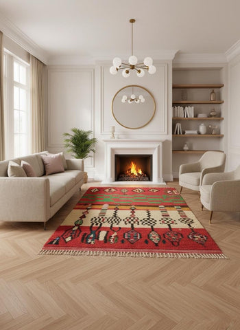 Statement Berber rug in elegant living room