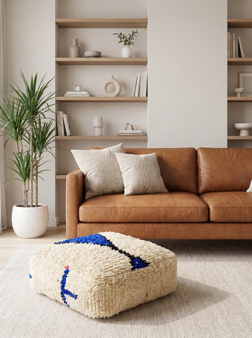 Handwoven Berber Pouf Adding Texture and Warmth to Interior Spaces