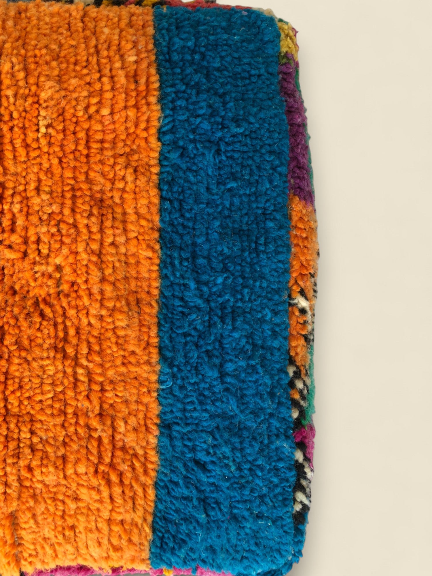 Close-up side view showing wool texture and detail