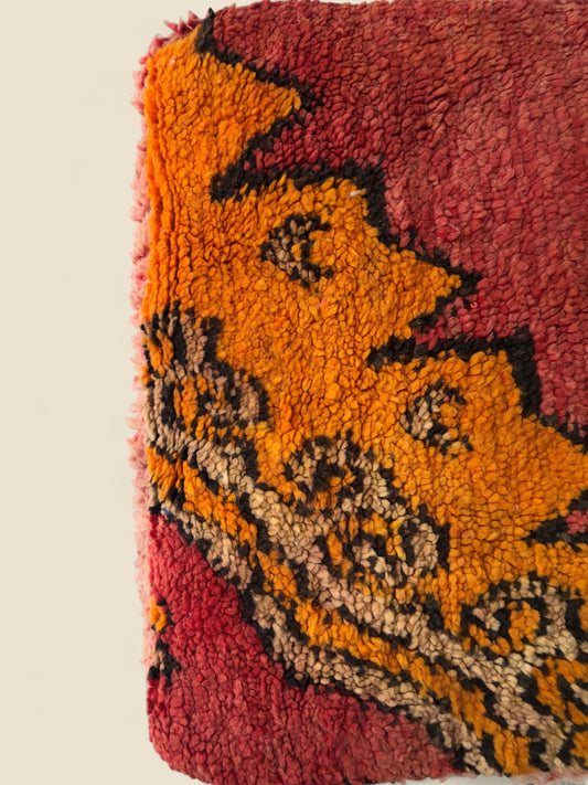 Close-Up Photo of Moroccan Berber Wool Pouffe 