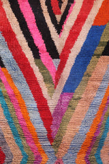 detail of vintage Anir rug with multicolored