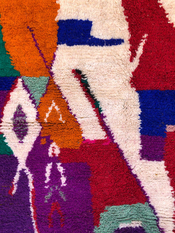 Close-up of Asalas Moroccan rug shows  Geometric Design
