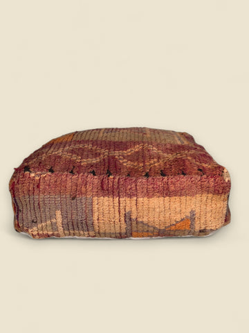 Side view of Wool Vintage Berber Pouffe 
