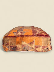 Side view of Tazallit Moroccan floor cushion with warm earthy palette
