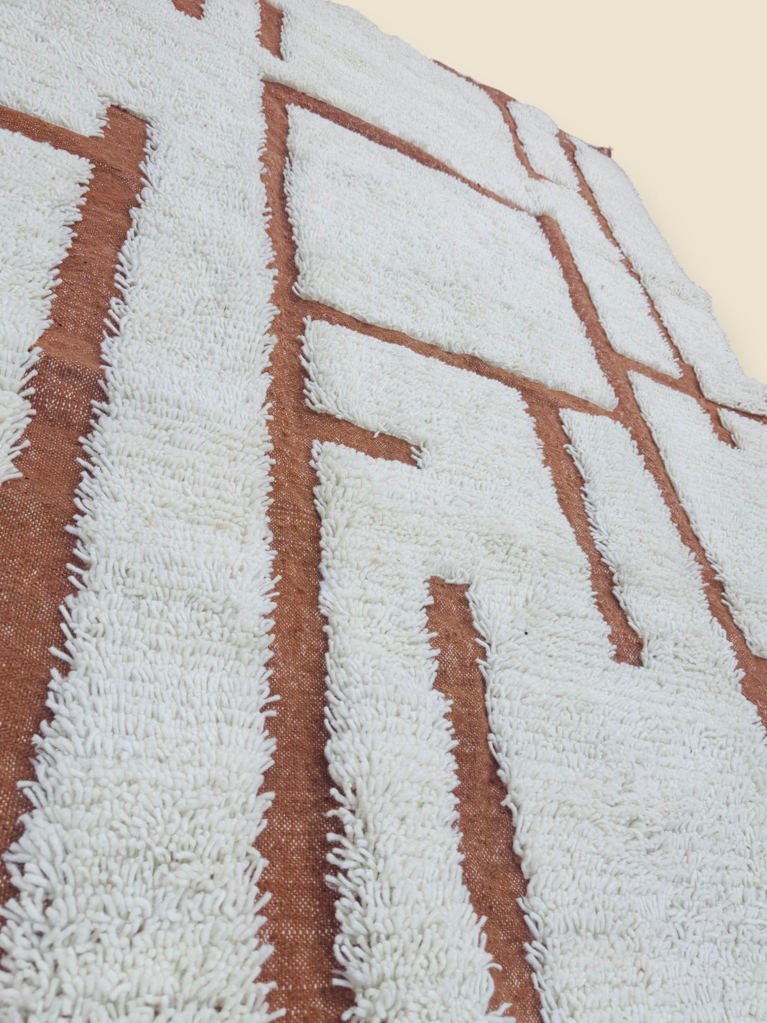 Tafenzut Berber carpet detail showing natural wool weave and artisan texture