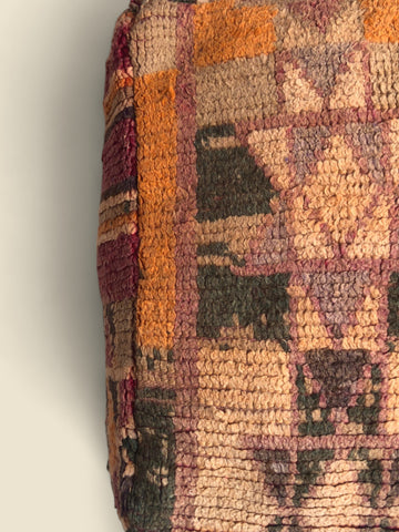 Side top view shows Details of Berber Pouffe