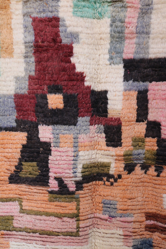 Detailed view of the hand-knotted texture and artisan craftsmanship