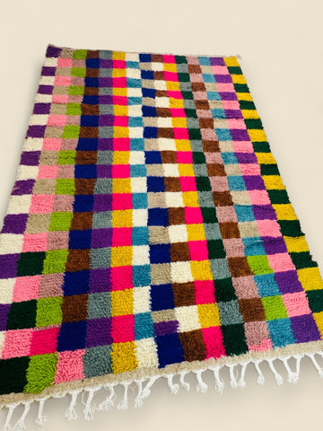 Tilawin Moroccan rug displayed with colorful traditional pattern
