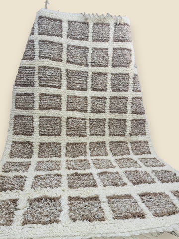 Full view of handmade Tilila Moroccan Berber wool rug