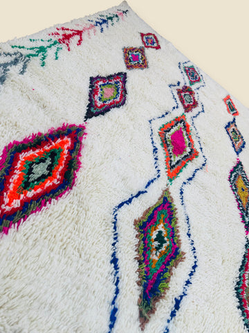 Authentic Berber wool rug with bohemian geometric tribal design