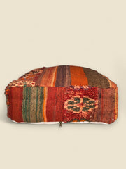 Side view showing zipper and colorful handwoven detail