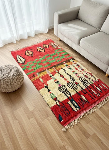 Handmade runner rug in cozy lounge corner