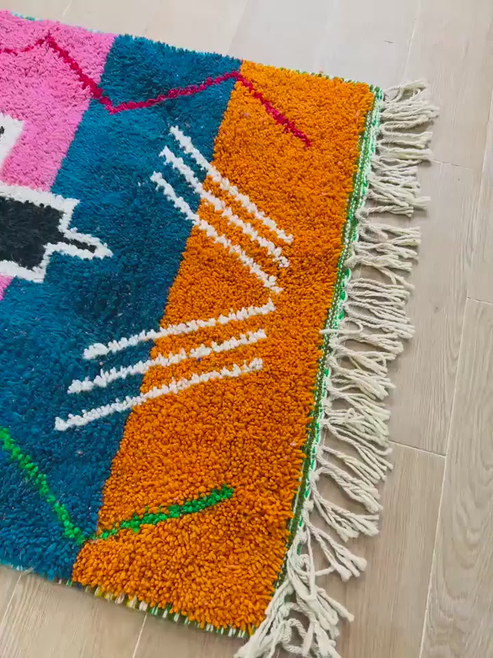 Tudert Moroccan Wool Rug –  Berber Handwoven Wool Carpet