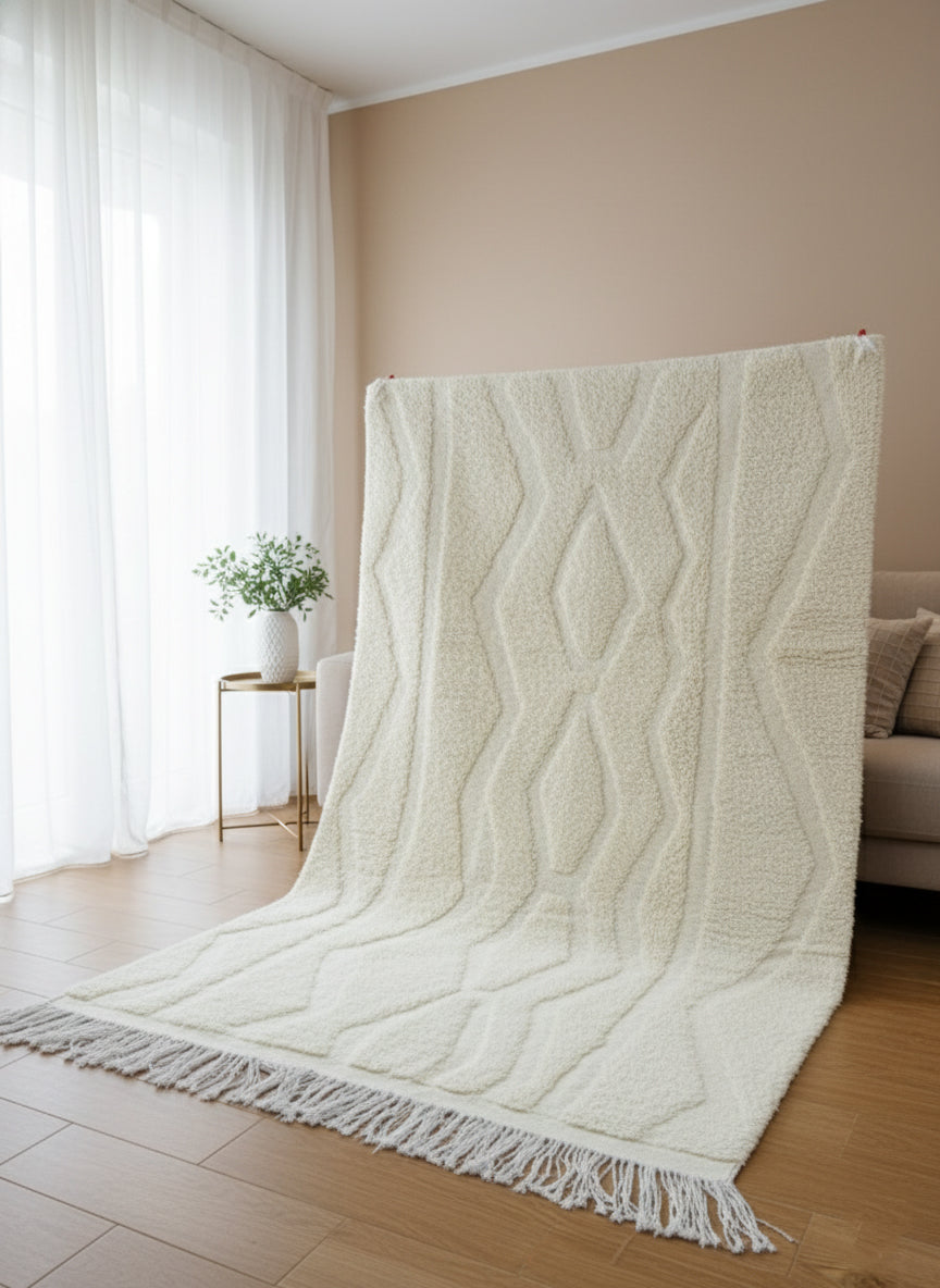 full view shows the beige rug